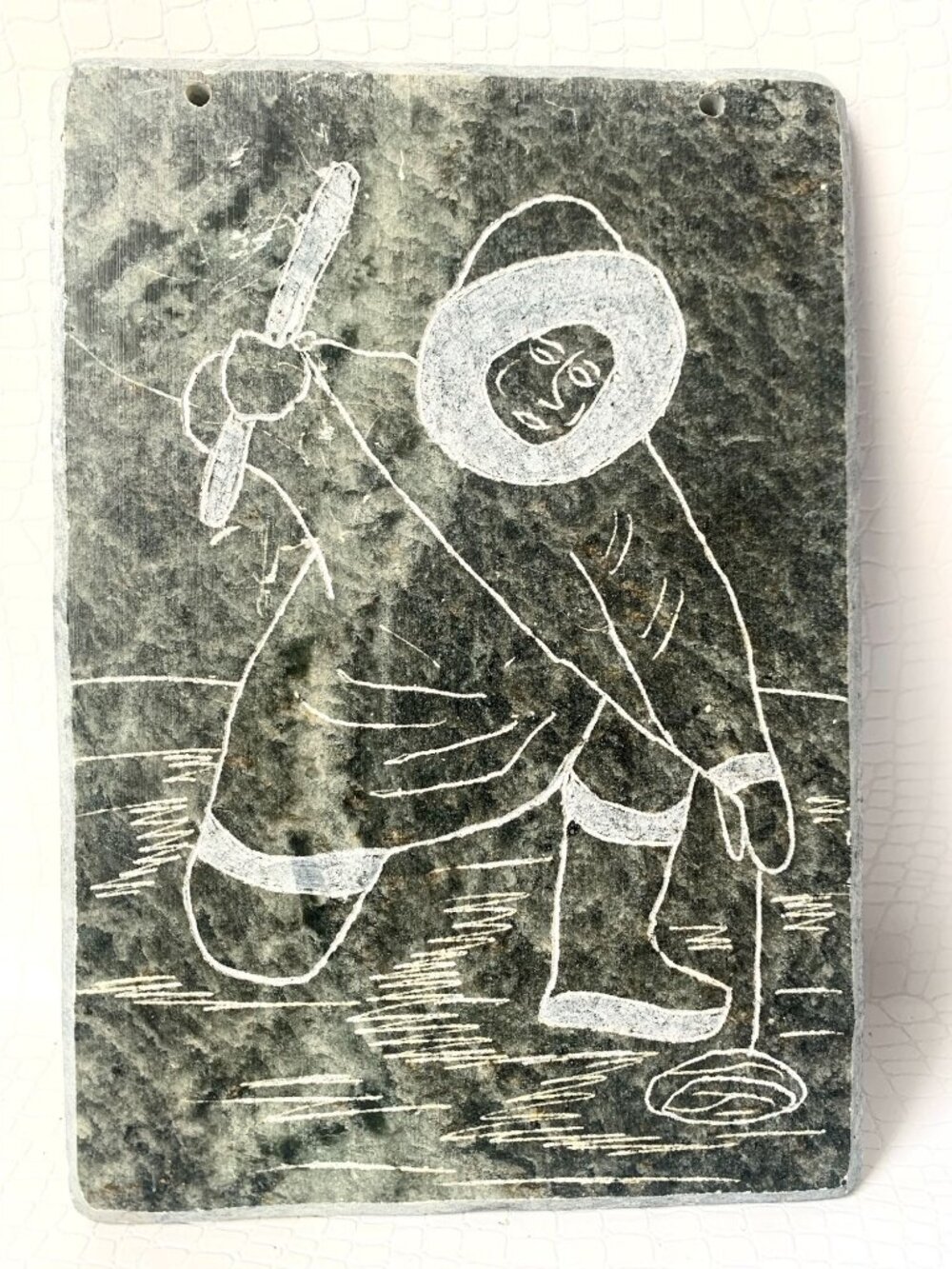 Inuit Art Soapstone Wall Vintage Plaque Signed DIMU - Picture 5 of 5